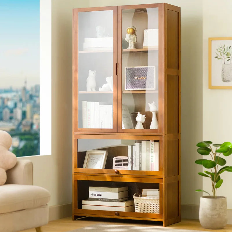 Bookshelf Shelf Floor-To-Ceiling Bookcase Reading Shelf Living Room Multi-Layer Storage Simple Storage Cabinet Solid Wood