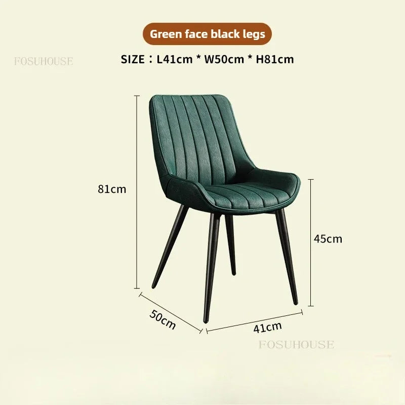 Modern Minimalist Backrest Dining Chairs Nordic Home Restaurant Furniture Light Luxury Leather Dressing Chair