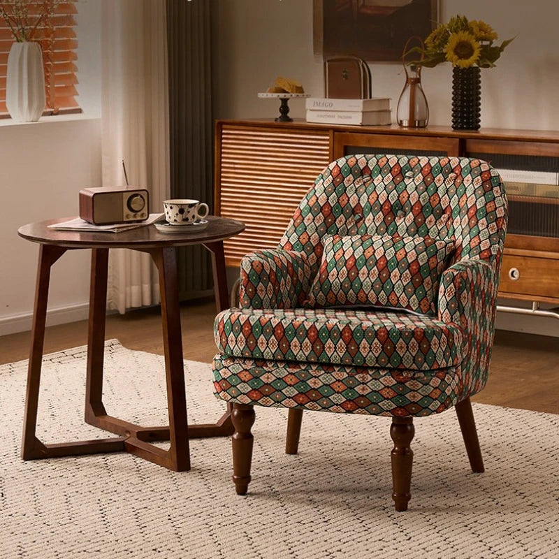American Retro Sofa Chair Single Casual High-End Comfortable Armchair Ergonomic Balcony Sillas Para Salón Living Room Furniture