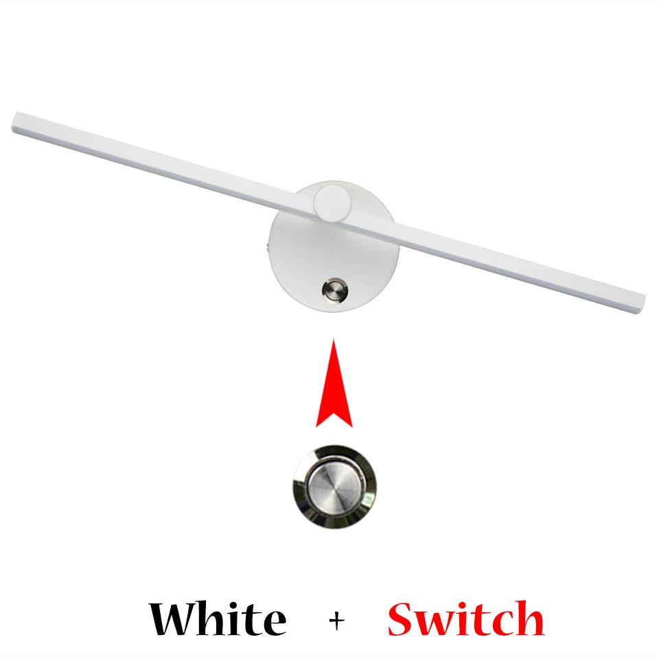 Nordic LED Indoor Wall Lamps White/Black Wall Lights for Home Bedroom Balcony Bedside Mirror Front with Swith Wall Sconce