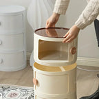 Nordic round Household Simple Creative Bedside Tables Bedroom Storage Cabinet Plastic Light Luxury Combination Small Cabinets