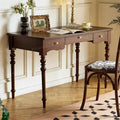Vintage Solid Wood Desk, Black Study Desk, Makeup Table