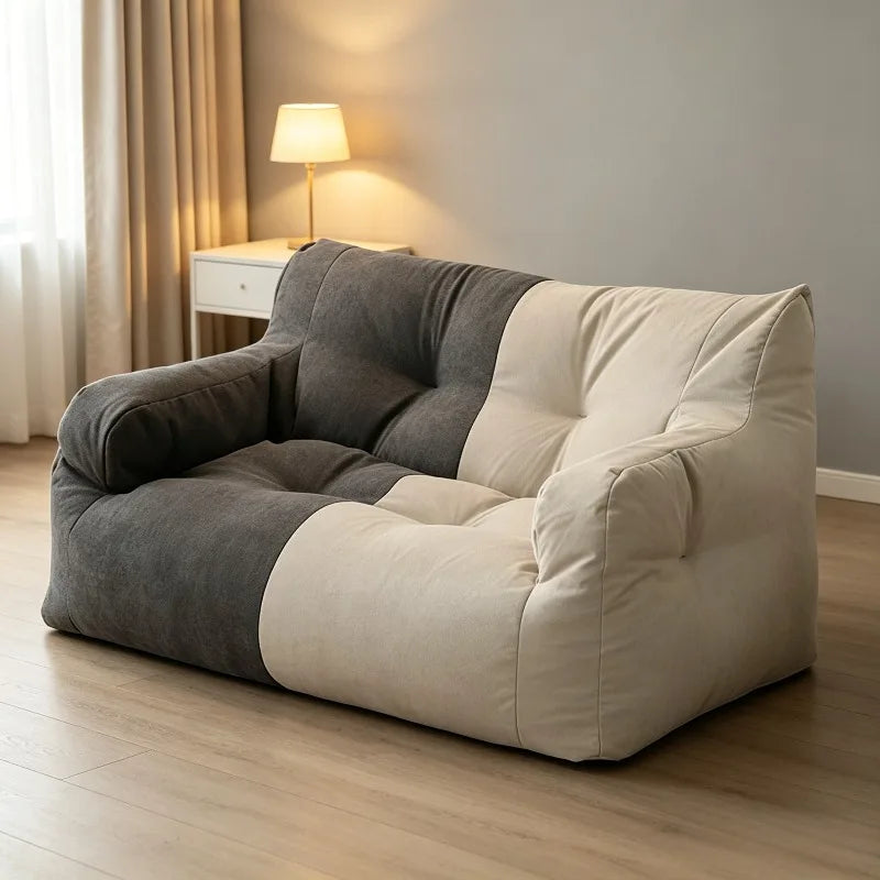 Single Double Reclining Lazy Sofa, Multi-Function Lounge Bed for Bedroom Dormitory Rental Room
