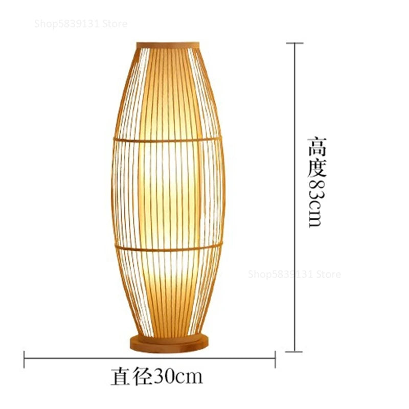 Modern Tea Table Floor Lamps Nordic Creative Bamboo Art LED Standing Light Fixtures Home Deco Living Room Bedroom Bedside Lamp