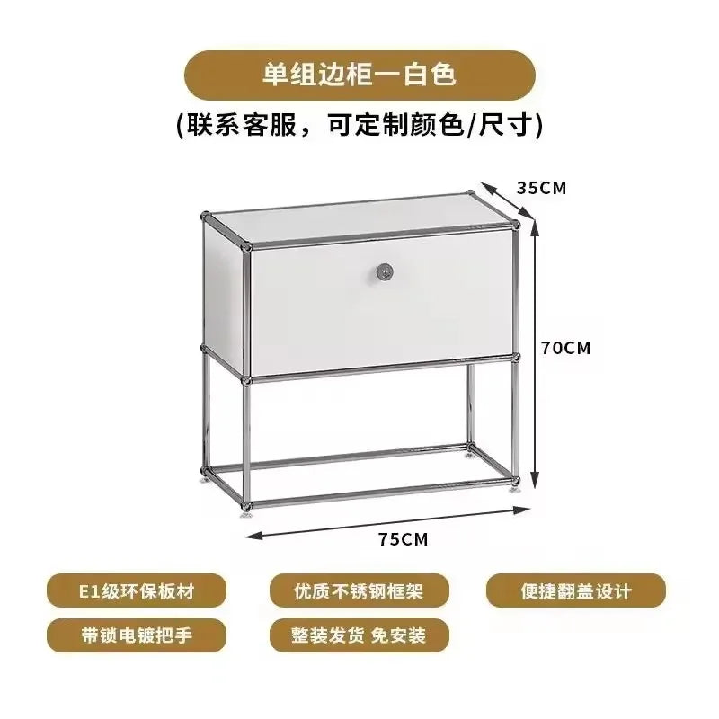 Living Room Cabinet Sideboards Coffee Table Tv Stand Storage Cabinet Corner Metal Storage Display Customizable Modular Furniture