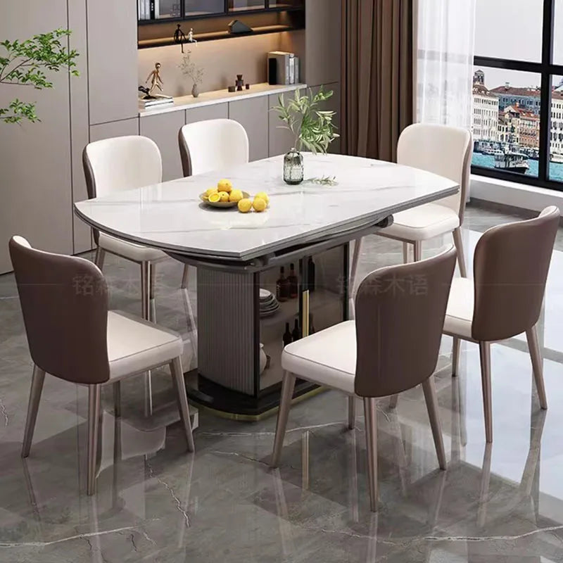 Luxury Modern Dining Table Coffee Restaurant Kitchen Marble Chairs Dining Table Nordic Lounge Mesas De Jantar Salon Furniture