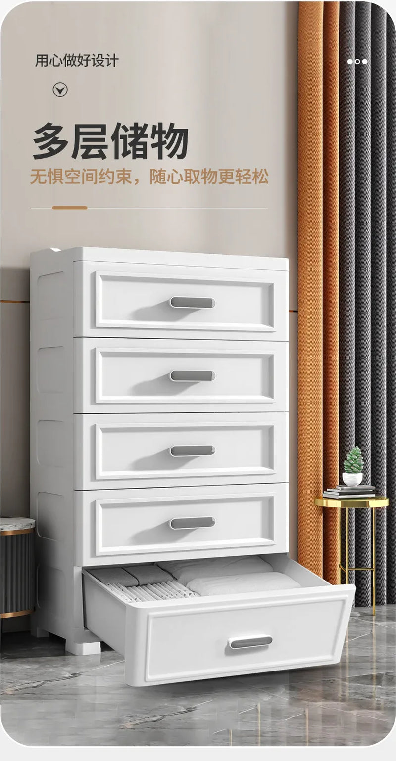 Thickened Storage Cabinet, Locker, Household Snack Storage Box, Bedroom Plastic Chest of Drawers, Locker Drawer Type