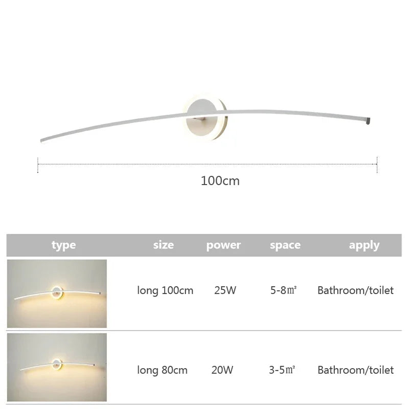 Led Bathroom Light Mirror Wall Lamp Home Decor Wall Mount Light Fixture Modern Wall Lamps for Living Room Bedroom Hotel Bar Cafe