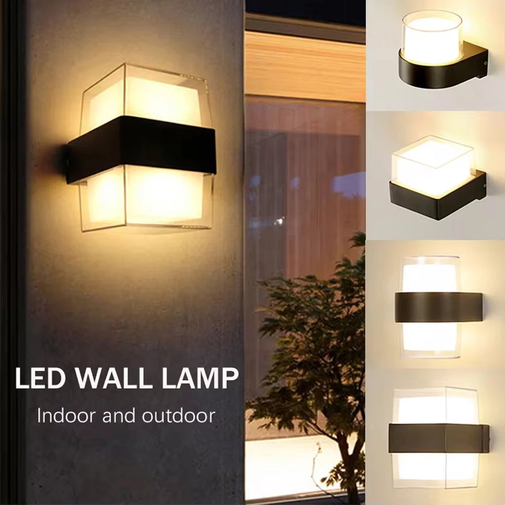 LED Wall Light 220V Rainproof Outdoor 10W Wall Sconce Lamp Bedroom Bedside Light Living Room Decor Lamp