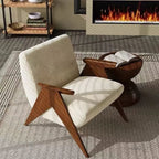 Wabi Wind Sofa Chair Single Homestay Living Room Balcony Bedroom Medieval Solid Wood Lazy Sofa Tiger Chair Leisure Chair