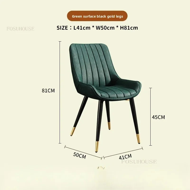 Modern Minimalist Backrest Dining Chairs Nordic Home Restaurant Furniture Light Luxury Leather Dressing Chair