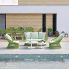 Outdoor Rattan Combination Courtyard Leisure Furniture Hotel Villa B & B Balcony Open-Air Outdoor Waterproof Rattan Chair Sofa