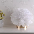 Feather Table Lamp Bedside Lamp Creative Feather Lampshade Home Living Room Bedroom Party Wedding Romantic Decoration
