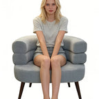 Simple Home Modern Nordic Style Single Sofa Chair with Black Metal Legs Soft Teddy Fleece for Living Room Bedroom Home Furniture