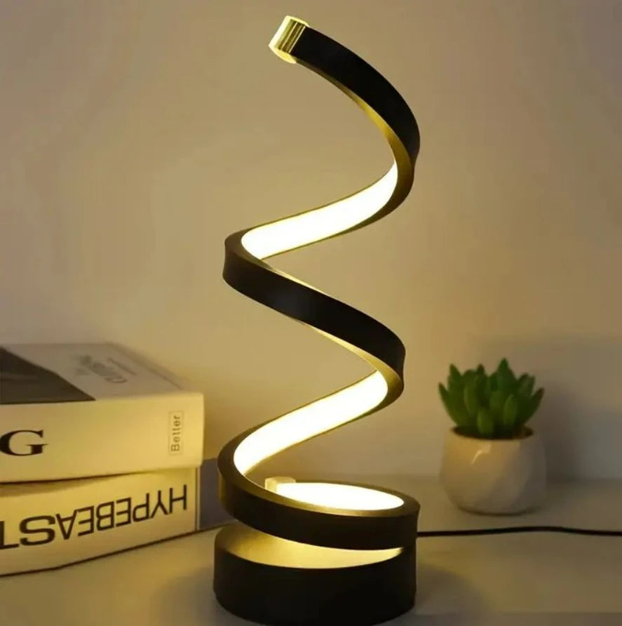 Modern Led Strip Spiral Table Lamp Night Light Dimmable 3 Color Bedside Lamp Desk Light for Bedroom Decoration Cute Light Lamp