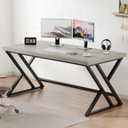 55-inch industrial wood computer desk