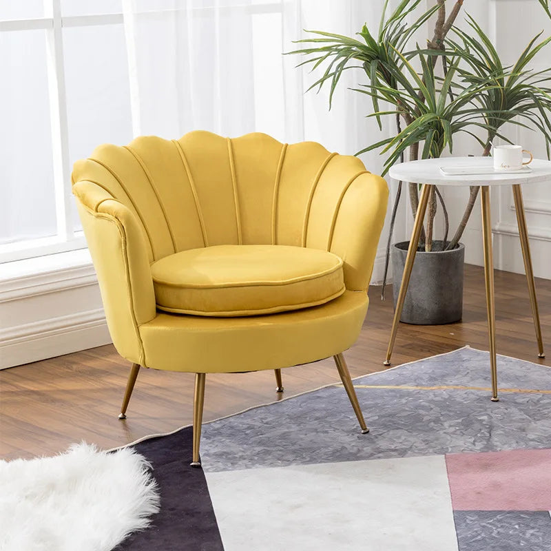 Formwell Modern Accent Chair, Velvet-Touch Fabric Leisure Club Chair with Gold Metal Legs for Bedroom Living Room