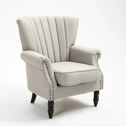 Tufted Armchair Velvet Lounge Wing Chair Fauteuil Salon Vintage Wingback Chair for Living Room Bedroo