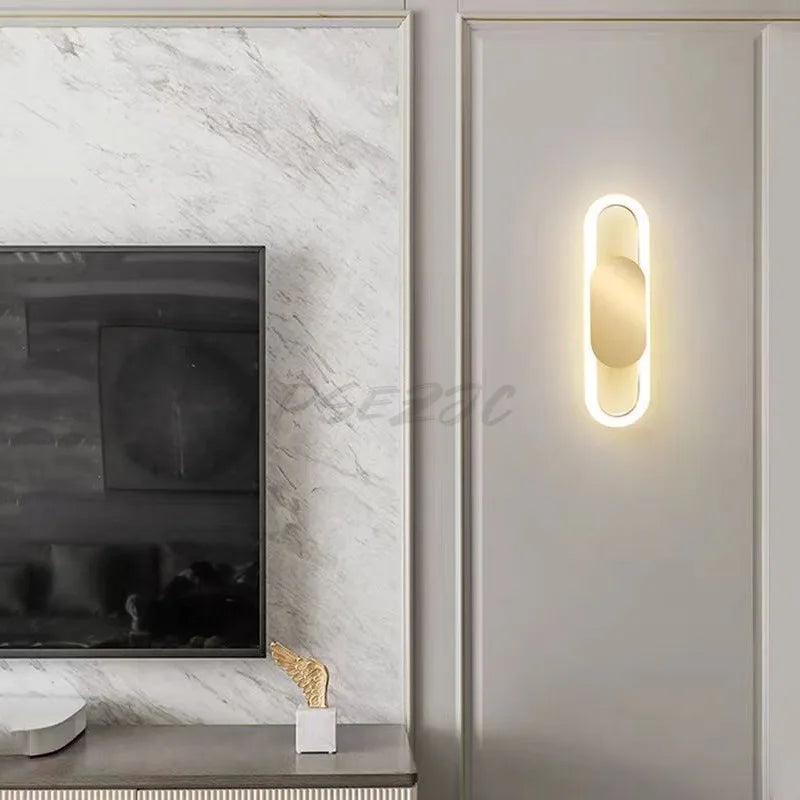 LED Bedroom Bedside Lamp Creative Personality Living Room Background Wall Lamp Wall Lamp Simple Modern Household
