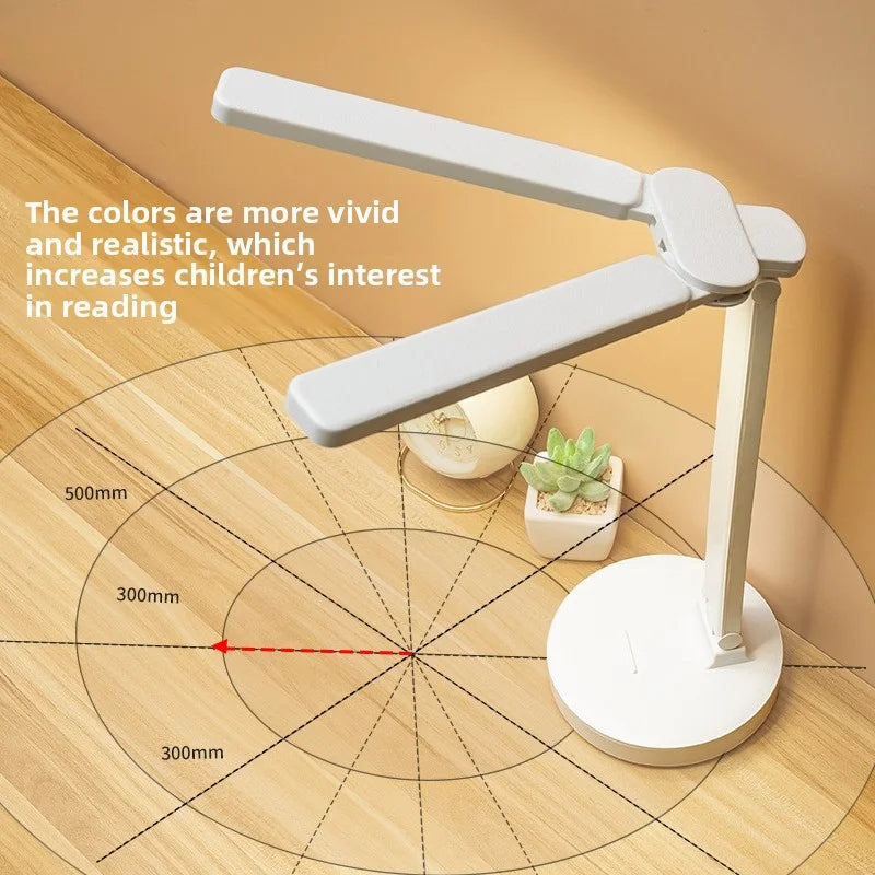 LED Desk Lamp 3 Levels Dimmable Touch Night Light USB Rechargeable Eye Protection Foldable Table Lamp for Bedroom Bedside Readin