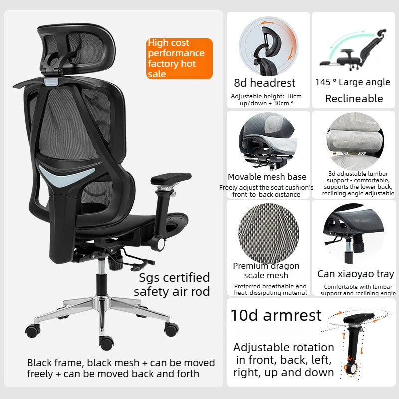 Ergonomic Chair Office Gaming Comfortable Adjustable Armrest Office Chair Relaxing Recline Chaises De Bureau Furniture