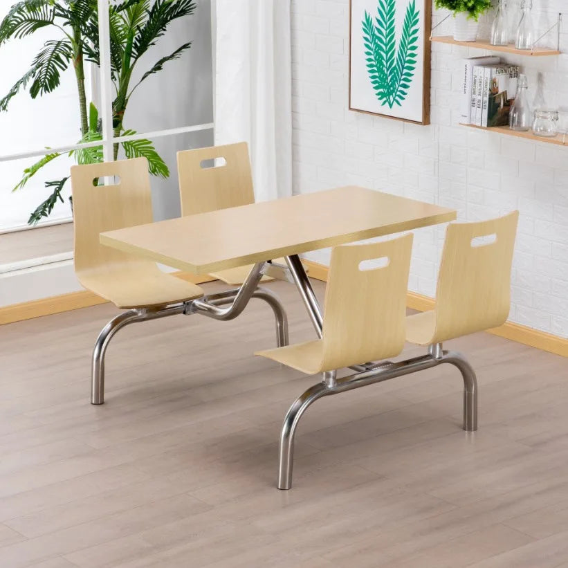 For Fast Food Restaurant Dining Table and Chair Set for Breakfast Snack Burger Milk Tea Shop High End Catering Staff Canteen