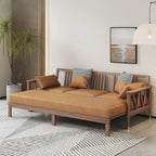 DSA Small Apartment Dual-Purpose Solid Wood Sofa Bed, Multi-Functional Pull-Out Retractable Sofa Bed, Double Sofa Bed