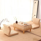 Small Coffee Table with Storage Bamboo and Rattan Tatami Platform Low Table for Living Room Furniture Home Bay Window Balcony