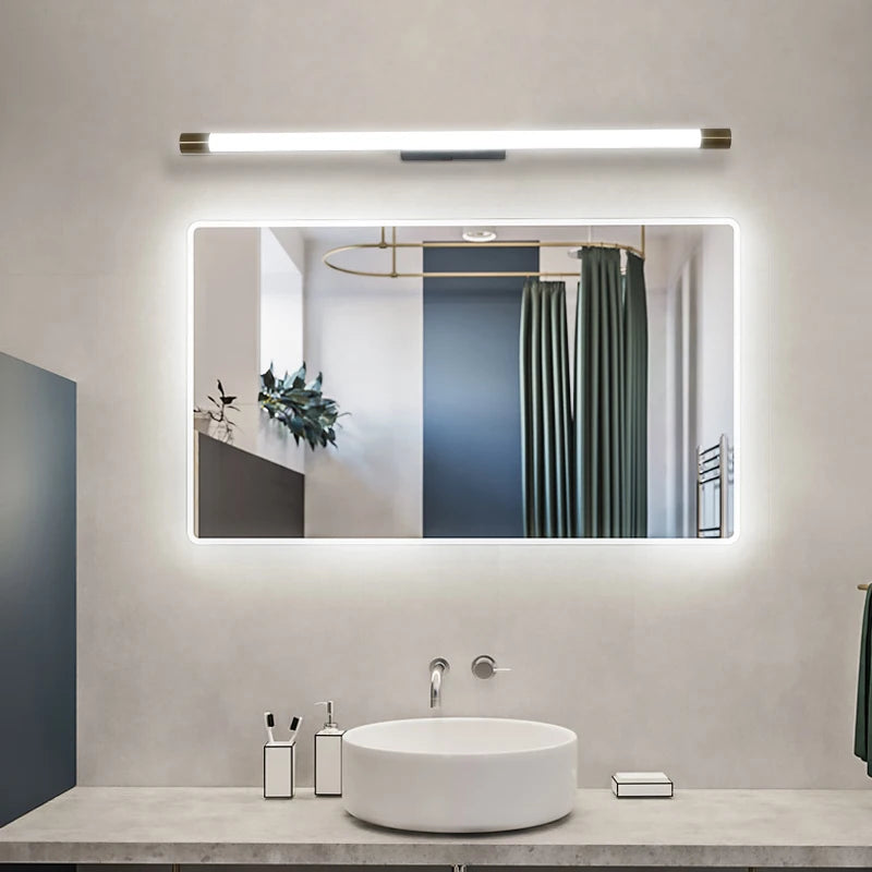 Full Spectrum Nordic Minimalist Modern Long Strip Wall Lamp Living Room Tv Background Mirror Headlight