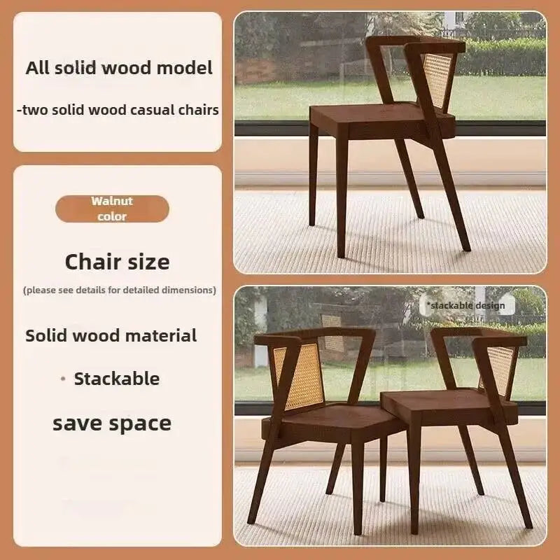 Garden Leisure Balcony Tea Table Solid Three-Piece Patio Furniture Rattan Wood Outdoor Tables and Chairs Furniture Nordic Sets M