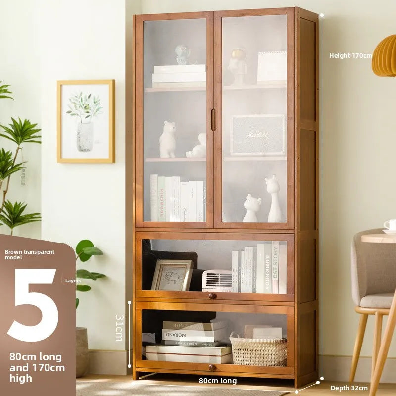 Bookshelf Shelf Floor-To-Ceiling Bookcase Reading Shelf Living Room Multi-Layer Storage Simple Storage Cabinet Solid Wood