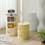 Nordic round Household Simple Creative Bedside Tables Bedroom Storage Cabinet Plastic Light Luxury Combination Small Cabinets