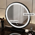 Modern Makeup Vanity Set with LED Mirror & Stool, 2 Drawers for Bedroom