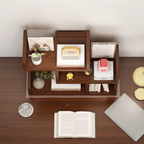 Modern Minimalist 3-Tier Desktop Bookshelf with Storage for Home Office