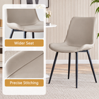 Modern Round Dining Table Set with 4 Chairs, Light Wood Minimalist Dining Set