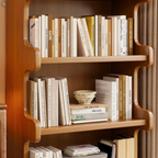 Floor-to-Ceiling Bookshelf with Multi-Tier Storage for Living Room & Home Office