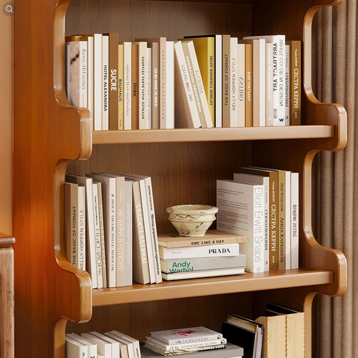 Floor-to-Ceiling Bookshelf with Multi-Tier Storage for Living Room & Home Office