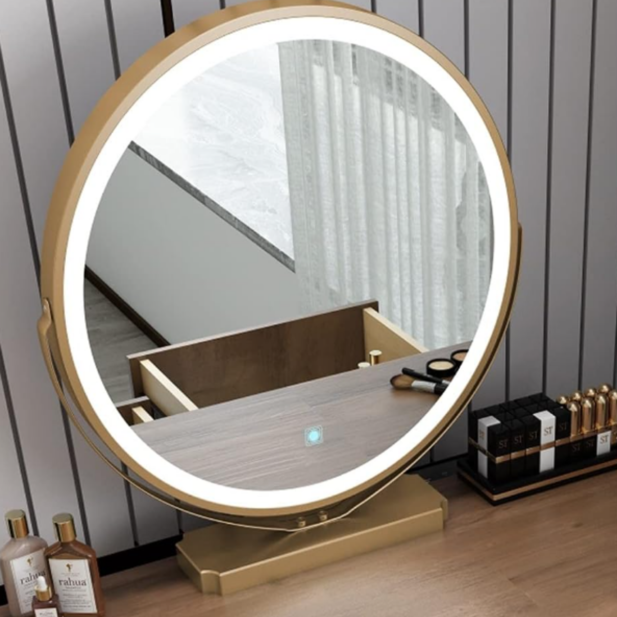 Modern solid wood dressing table and makeup vanity with storage, small bedroom vanity desk, wooden makeup table and Chinese style bedroom furniture