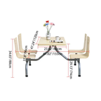 Modern Connected Dining Table and Chair Set, Commercial Restaurant & Café Furniture