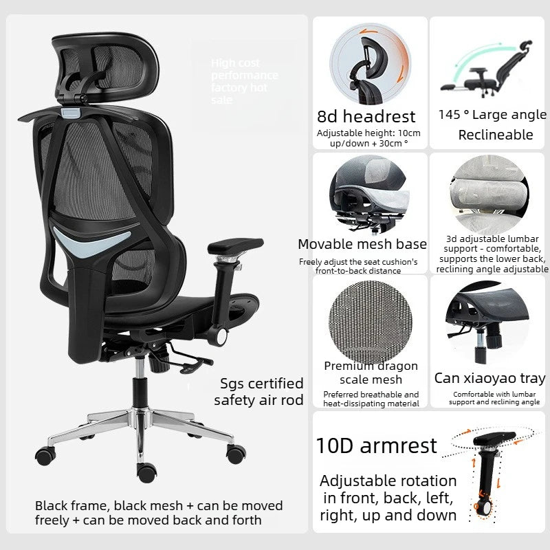 Ergonomic Chair Office Gaming Comfortable Adjustable Armrest Office Chair Relaxing Recline Chaises De Bureau Furniture