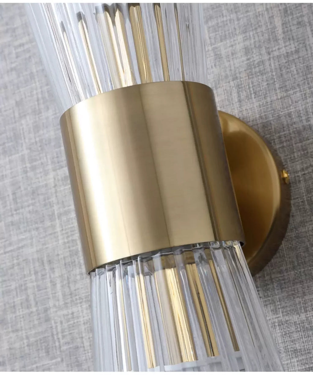 Modern Crystal Wall Lamp Golden Electroplated Metal Corridor Stair Aisle Decor Sconce for Bathroom Bedroom Parlor