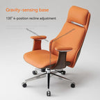 High-Back Genuine Leather Executive Swivel Chair - Ergonomic Office Desk Chair for Prolonged Sitting Home & Business Use JT40