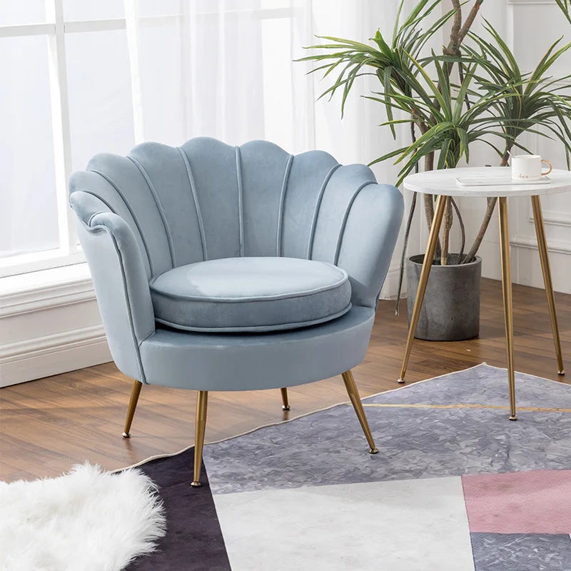 Formwell Modern Accent Chair, Velvet-Touch Fabric Leisure Club Chair with Gold Metal Legs for Bedroom Living Room
