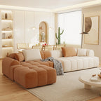 Set Puff Cloud Modern Luxury Couch Velvet Lounge Sofa High End Cream Soft Modular Living Room Furniture L Shape Sofa for Home