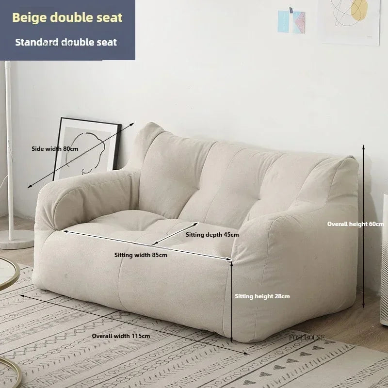Ljylazy Linen Single Double Minimalist Sofa Leisure Bean Bag Chair Living Room Personality Puffs Sofa Creative Home Furniture