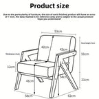 American Style Fabric Armchair with High-Density Sponge Cushionsolid Wood Framecomfortable Living Room Seating for Homebedroom