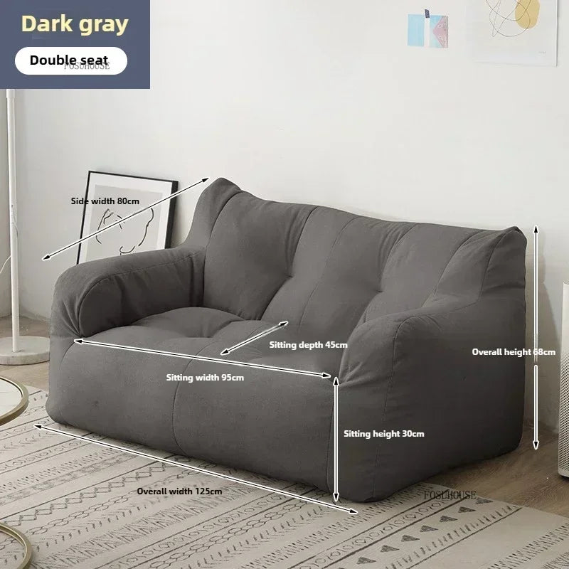 Ljylazy Linen Single Double Minimalist Sofa Leisure Bean Bag Chair Living Room Personality Puffs Sofa Creative Home Furniture