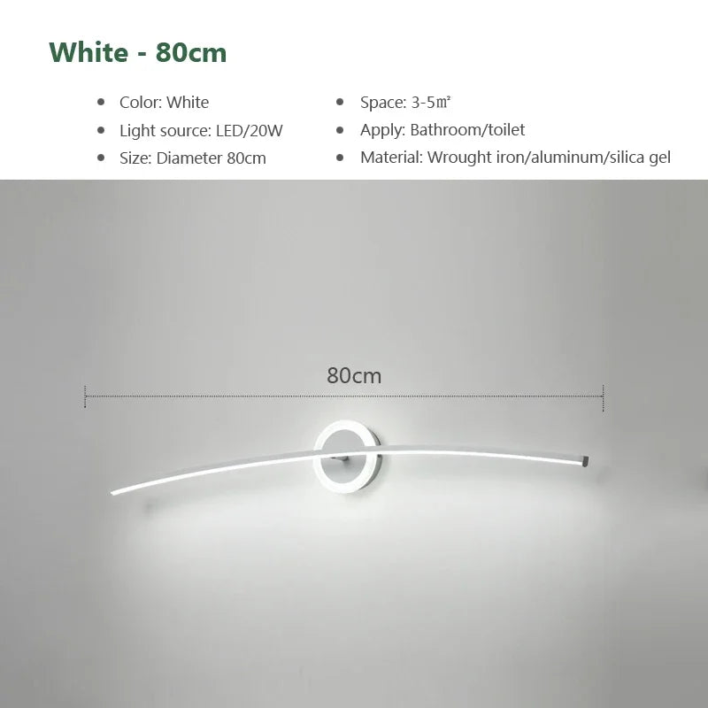 Led Bathroom Light Mirror Wall Lamp Home Decor Wall Mount Light Fixture Modern Wall Lamps for Living Room Bedroom Hotel Bar Cafe