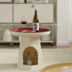 Cream Wind Sofa Edge Few Corners Simple Modern Living Room Small round Table Household Creative Plastic Bedside Table Rack