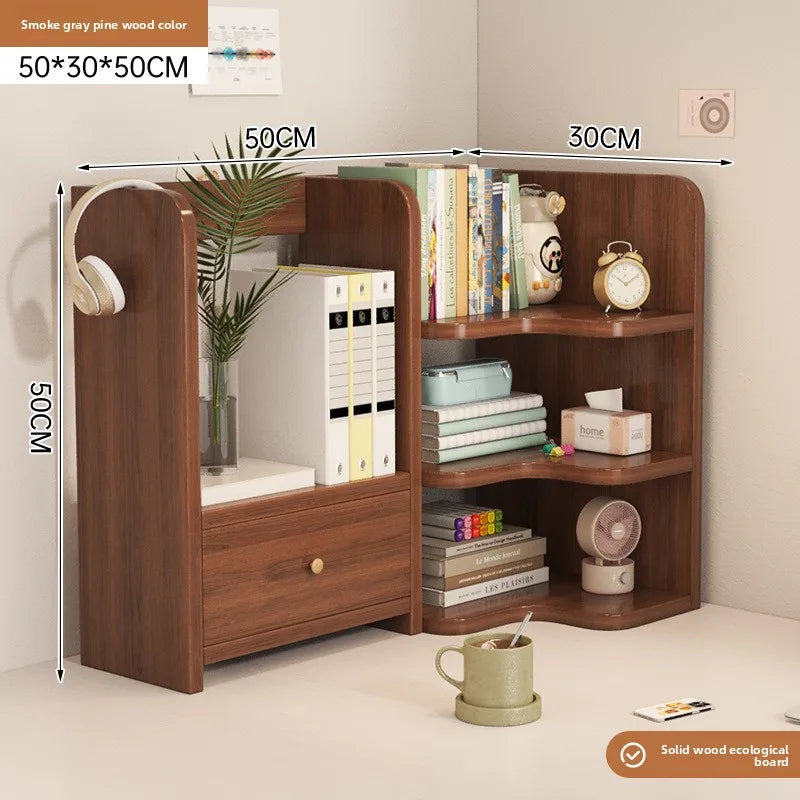 Bookshelf Desktop Shelf Multi-Layer Telescopic Office Desk Small Desk Storage Simple Bookcase